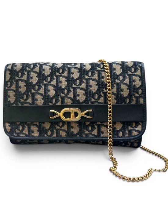Dior Handbags - Christian Dior Navy Blue Vintage Trotter Romantique Satchel Bag Monogram Y2K